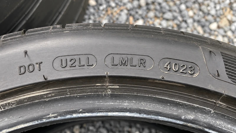 The three-peak mountain snowflake symbol molded into a tire sidewall