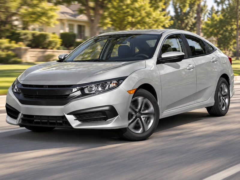 A Honda sedan driving at steady speed on a highway while TPMS calibration completes
